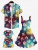 Kid's Maple Leaf Ombre Tie Dye Print Hawaii Dress -  