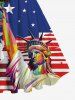 Plus Size Statue Of Liberty American Flag Print Vintage 1950s Swing A Line Dress -  