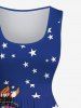 Plus Size Statue Of Liberty American Flag Print Vintage 1950s Swing A Line Dress -  
