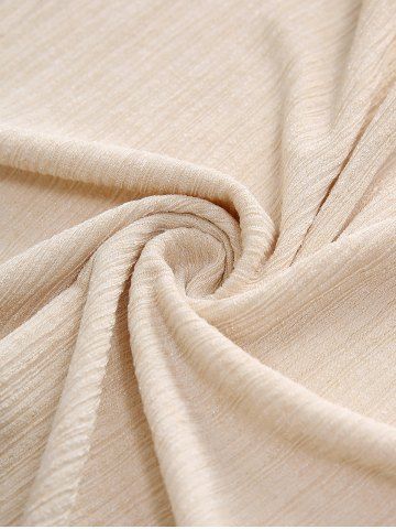 Plus Size Eyelash Lace Trim Ruched Ruffles Tie Pockets Split Ribbed Textured Milkmaid Dress