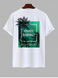 Men's Galaxy Colorblock Coconut Tree Enjoy Summer Print Hawaii T-shirt -  