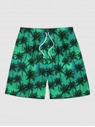 Men's Galaxy Coconut Tree Print Hawaii Beach Shorts -  
