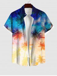 Chemise Boutonnée Cocotier Imprimé avec Poche de Grande Taille - Multi-A 4XL