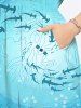 Spiral Diver Fish Ombre Seabed Print Plus Size Matching Hawaii Sea Creatures Beach Outfit For Family -  