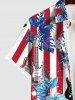 American Flag Coconut Leaves Guitar Print Plus Size Matching Set For Couples -  