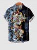 Dragon Wizard Skulls Rose Flower Print Plus Size Matching Set For Couples -  