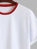 Men's Crane Peach Blossom Sun Geometric Graphic Print Short Sleeves T-shirt -  