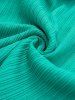 Haut Côtelé Texturé à Bretelle de Grande Taille avec Chaîne en Couleur Unie - Vert 4X | US 26-28