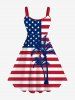 Patriotic American Flag Coconut Tree Print Plus Size Matching Outfit For Couples -  