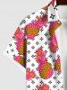 Chemise hawaïenne grande taille à imprimé floral ananas coloré et poches boutonnées pour hommes - Multi-A 3XL