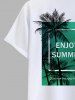 Men's Galaxy Colorblock Coconut Tree Enjoy Summer Print Hawaii T-shirt -  