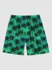 Men's Galaxy Coconut Tree Print Hawaii Beach Shorts -  