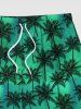 Men's Galaxy Coconut Tree Print Hawaii Beach Shorts -  