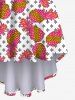 Robe à bretelles asymétrique à imprimé floral et ananas coloré grande taille, style hawaïen - Multi-A 6X
