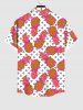 Chemise hawaïenne grande taille à imprimé floral ananas coloré et poches boutonnées pour hommes - Multi-A 4XL