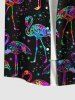 Plus Size Colorful Flamingo Galaxy Glitter 3D Print Buttons Pocket Hawaii Shirt For Men -  