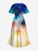 Robe Hawaïen Ombrée Cocotier Imprimé de Grande Taille - Multi-A M