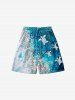 Plus Size Sandstone Turtle Ombre Sea Print Hawaii Sea Creatures Beach Shorts For Men -  