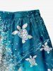 Plus Size Sandstone Turtle Ombre Sea Print Hawaii Sea Creatures Beach Shorts For Men -  