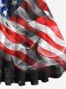 Plus Size Patriotic American Flag Smog Print 1950s Vintage Dress -  
