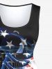 Plus Size Patriotic American Flag Smog Print 1950s Vintage Dress -  