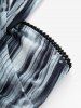 Plus Size Bubble Ombre Glitter 3D Print Overlap Panel Lace Trim Crisscross Strapy Tank Top -  