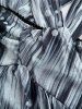 Plus Size Bubble Ombre Glitter 3D Print Overlap Panel Lace Trim Crisscross Strapy Tank Top -  