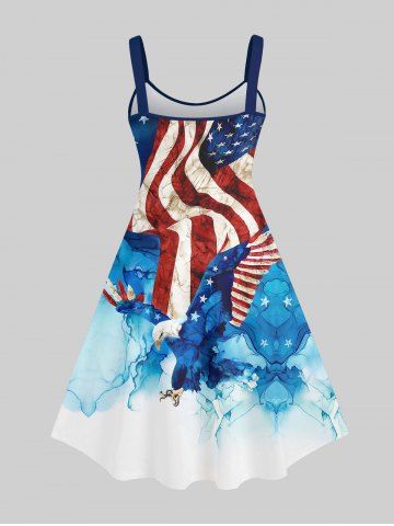 Patriotic American Flag Eagle Watercolor Print Plus Size Matching Outfit For Couples