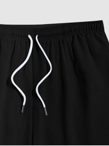 Plus Size Solid Color Pocket Beach Shorts For Men