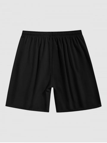 Plus Size Solid Color Pocket Beach Shorts For Men