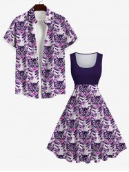 Cat Colorblock Print Plus Size Matching Set For Couples -  
