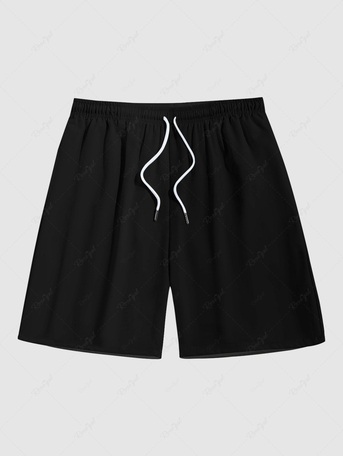 Latest Plus Size Solid Color Pocket Beach Shorts For Men  