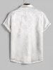 Men's Oriental Dragon Jacquard Silky Satin Button Up Short Sleeves Shirt -  