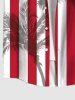 Patriotic American Flag Turtle Coconut Tree Print Plus Size Matching Hawaii Beach Outfit For Couples -  