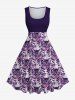 Cat Colorblock Print Plus Size Matching Set For Couples -  