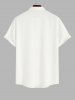 Men's Ink Painting Coconut Tree Print Buttons Pocket Hawaii Shirt -  