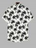 Chemise Hawaïenne Imprimé Cocotier à Boutons avec Poche pour Homme - Blanc 3XL