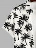 Chemise Hawaïenne Imprimé Cocotier à Boutons avec Poche pour Homme - Blanc 4XL