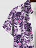 Chemise Boutonnée Chat Imprimé en Blocs de Couleurs avec Poche de Grande Taille pour Homme - Pourpre  S