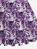 Plus Size Cat Colorblock Print Sleeveless Vintage 1950s Swing A Line Dress -  