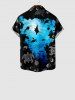Kid's Sea Creatures Turtle Fish Colorblock Print Hawaii Buttons Pocket Hawaii Shirt -  