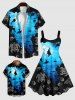 Kid's Sea Creatures Turtle Fish Colorblock Print Hawaii Buttons Pocket Hawaii Shirt -  