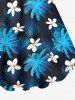 Robe Ligne A Fleur et Arbre Noix de Coco Imprimés sans Dos de Grande Taille - Noir 4X