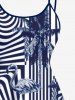 Plus Size Flamingo Coconut Tree Zebra Striped Printed Hawaii High Low Asymmetric A Line Cami Dress -  