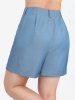 Plus Size Rhinestones Butterfly Tassel Pockets Shorts -  