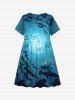 Kid's Fish Ombre Spiral Sea World Print Hawaii Sea Creatures Dress -  