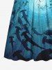 Kid's Fish Ombre Spiral Sea World Print Hawaii Sea Creatures Dress -  