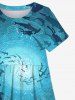 Kid's Fish Ombre Spiral Sea World Print Hawaii Sea Creatures Dress -  