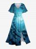 Spiral Diver Fish Ombre Seabed Print Plus Size Matching Hawaii Beach Outfit For Family -  