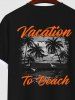 Men's Coconut Tree Seagull Vacation Print Hawaii T-shirt -  